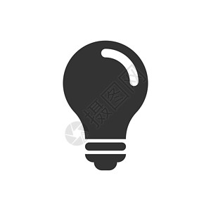 灯泡样式平面样式的灯泡图标 孤立在白色背景上的灯泡矢量图 灯想法经营理念射线发明白炽灯解决方案活力电气辉光插图节能网站插画