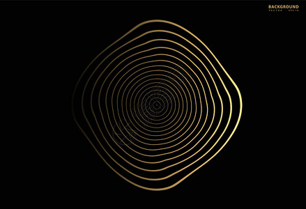 黑色漩涡同心圆元素 金色奢华彩环 声波金色图形的抽象矢量图现代装饰网站海报横幅模板 EPS10 vecto插图中心漩涡螺旋散热艺术圆形标插画