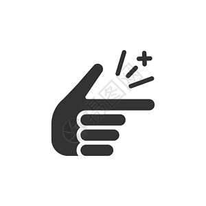 扁平风格的手指快照图标 白色孤立背景上的手指表达矢量图解 快照手势业务概念插图魔法拇指指针注意力身体背景图片