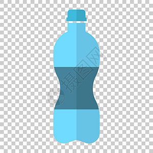平面样式的水瓶图标 孤立背景下的塑料汽水瓶矢量图解 液态水经营理念插图玻璃矿物瓶装食物透明度饮料苏打生态饮食背景图片