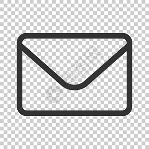 收邮件平面样式的邮件信封图标 在孤立的背景上接收电子邮件垃圾邮件矢量插图 邮件通信业务概念设计图片