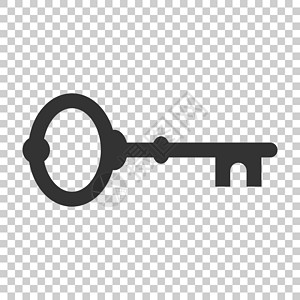 关键图标平面样式的钥匙图标 在孤立的背景上访问登录矢量图 密码关键业务概念秘密锁孔互联网插图房子网络按钮贮存工具安全设计图片