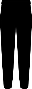 白色背景平面设计矢量图上的西装裤符号简单轮廓图标插画