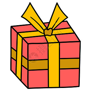 礼物呢表情生日礼物盒 涂鸦图标图像插画