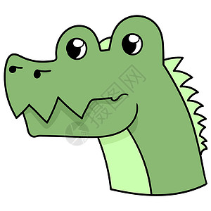 绿色恐龙头图释 涂鸦图标图像背景图片