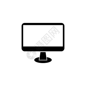 宽屏电脑显示器单块平面矢量 Ico背景图片