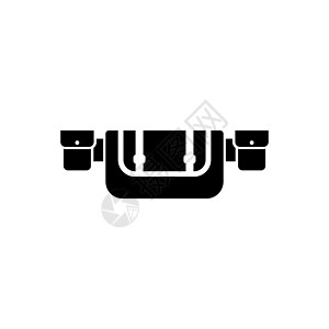 狩猎腰带腰包旅行 Molle 平面矢量图标说明 白色背景上的简单黑色符号 用于 web 和移动 UI 元素的狩猎腰带标志设计模板设计图片