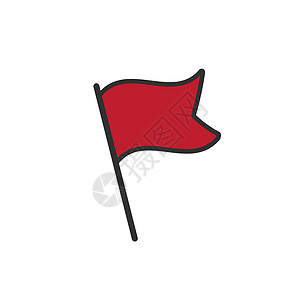 投降红旗挥舞着矢量图标 在白色背景上孤立的股票矢量图插画