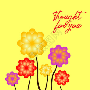 在黄色背景上的春天的花朵 美丽的抽象设计模板 夏季时间矢量它制作图案背景图片