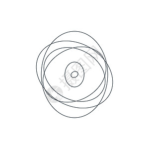 矢量抽象混沌圆素描线 黑色圆形 扭曲的形状 在白色背景上孤立的股票矢量图背景图片