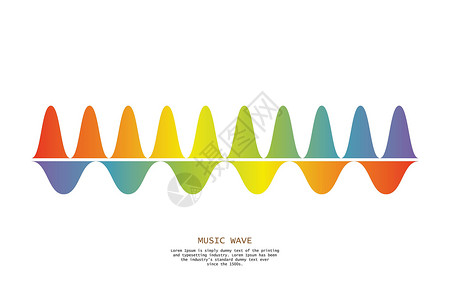 脉冲音乐播放器 音频七彩波浪日志振动信号记录体积旋律插图收音机脉冲音乐嗓音背景图片