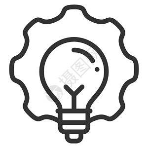 灯泡样式创新图标矢量与白色背景上孤立的轮廓样式 矢量图标志符号图标概念为和 projec设计图片