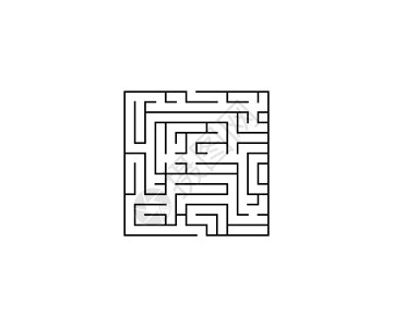 处于困境中Labyrinth 迷宫 策略 方形图标 矢量图解插画