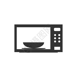 家用电器图标家用电器 厨房 微波图标 矢量插图 平面设计金属烤箱烹饪电子产品技术火炉家庭玻璃电气器具设计图片