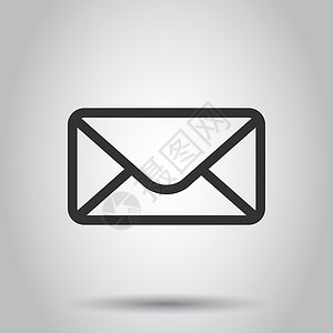 收邮件平面样式的邮件信封图标 在白色背景上接收电子邮件垃圾邮件矢量插图 邮件通信业务概念设计图片