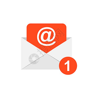 空白的消息平面样式的邮件信封图标 白色孤立背景上的电子邮件消息矢量插图 邮箱电子邮件业务概念文档网络通讯办公室网站空白地址垃圾邮件收件箱邮插画