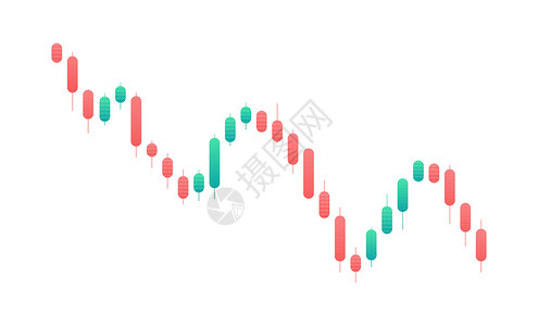迈达克显示股票市场报价 下降图 白色背景上的烛台图 股票市场投资交易设计图片