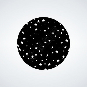 星星围成一圈 范围内的夜星空 在白色背景上孤立的股票矢量图背景图片