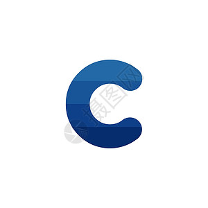 信上的字首字母 C 蓝色条纹标志模板 在白色背景上孤立的股票矢量图标签卡片字体推广标识艺术丝带网络插图马赛克设计图片