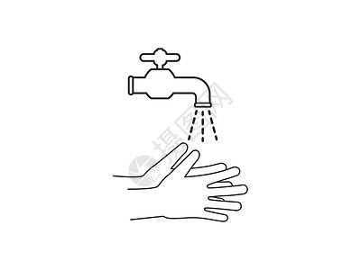 肥皂按钮洗手图标 矢量插图 平板设计卫生起重机流感症状安全预防肥皂草图按钮浴室插画