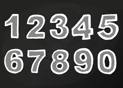 黑板手绘上的粉笔编号 韦克托艺术刻字数字插图木板标题课堂字体书法绘画背景图片