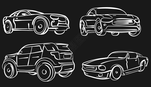 汽车简单插画现代汽车剪影前视图轮廓线设计 韦克托力量轿车插图车轮驾驶速度商业技术交通标识设计图片