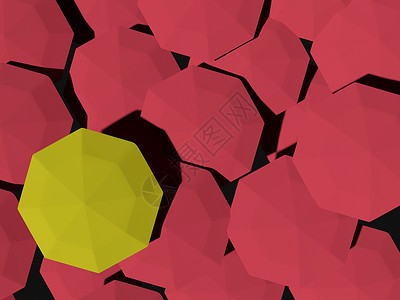 红伞黄伞3D渲染背景图片