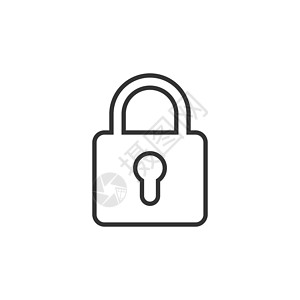 私人图标平面样式的挂锁图标 在孤立的白色背景上锁定矢量图解 私人经营理念隐私商业按钮锁孔互联网网络秘密钥匙插图密码设计图片