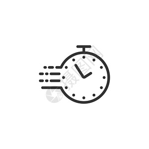 平面样式的时钟图标 在孤立的白色背景上观看矢量图解 计时器经营理念倒数运动按钮顺时针跑表指针间隔商业小时办公室设计图片