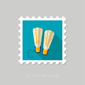 Flippers平面邮票 夏季 度假背景图片