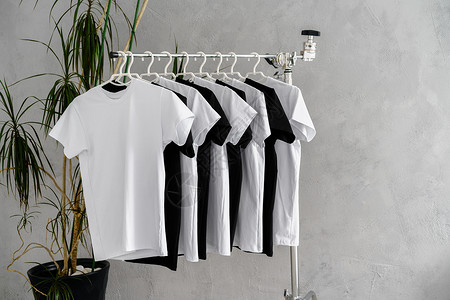 黑白t恤素材白色的品牌推广高清图片