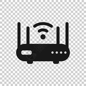 路由器天线平面样式的 Wifi 路由器图标 白色孤立背景上的宽带矢量插图 互联网连接经营理念信号数据网关电子办公室技术电脑天线无线网络设计图片