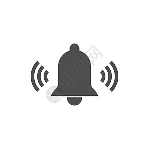 哈雷贝尔贝尔图标 警报符号 矢量插图 平面设计白色戒指金属托盘餐厅艺术接待网络金子按钮插画