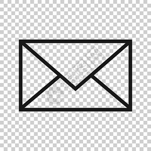 平面样式的电子邮件图标 白色孤立背景上的邮件文档矢量插图 消息通信业务概念邮资网络地址空白界面中风信封商业互联网邮寄设计图片