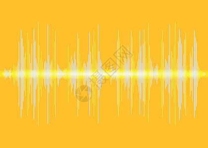黄色信号声音横幅 彩色标志均衡器 孤立的设计符号黄色声波电子立体声音乐配乐歌曲曲线体积波形插画