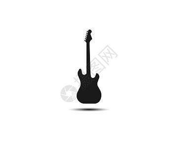 直立低音吉他 仪器 音乐图标 矢量插图 平板设计字符串合唱金属流行音乐笔记乐队细绳标识岩石国家插画