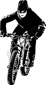 越野地骑自行车的赛车运动员力量车辆速度运动插图闲暇竞赛发动机肾上腺素草图设计图片