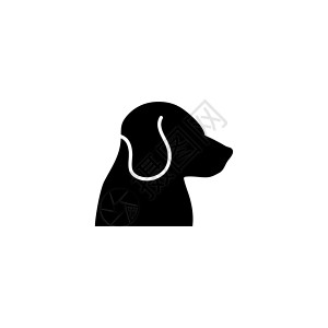 狗头 拉布拉多猎犬脸 宠物 平面矢量图标说明 白色背景上的简单黑色符号 狗头 拉布拉多猎犬面部宠物标志设计模板 用于 web 和背景图片