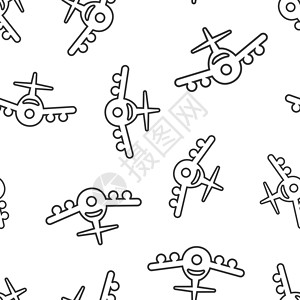 飞行模式图标平面风格的平板图标 白色孤立背景的飞机矢量图示 飞行客机无缝模式业务概念 a商业艺术网络天空客机运输航班航空公司飞机场工作插画