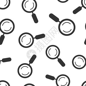 舍瓦卢平面样式的卢佩符号图标 在白色孤立背景上的放大镜矢量说明 搜索无缝模式商务概念乐器镜片界面按钮插图工具网络互联网光学勘探插画