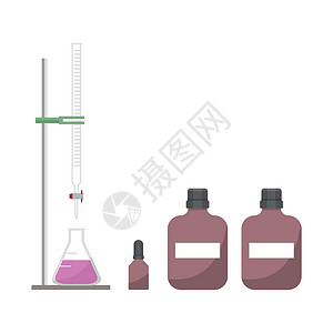 法沃基化学实验室中的酸基乳液设备;以及插画