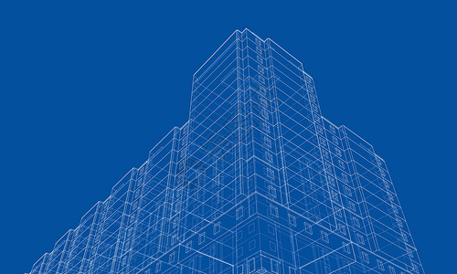 多层楼建筑的电线框架模型建造工程店铺技术办公室文档住房线条蓝图插图背景图片
