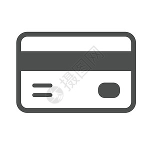 办理信用卡在白色背景上隔离的信用卡图标 用于 web 移动和用户界面设计的信用卡平面图标设计图片