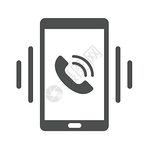 拨打在白色背景上隔离的智能手机振动矢量图标 为网络 移动和用户界面设计敲响智能电话平板图标设计图片