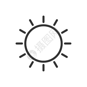 佛光普照太阳轮廓 ui web 图标 用于在白色背景上隔离的 web 移动和用户界面设计的阳光矢量图标设计图片