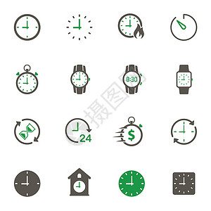 停表时间时钟简单的矢量图标在白色背景上孤立的两种颜色 时间就是金钱的经营理念 用于 web 和 ui 设计的时钟 2 颜色图标小时数插画