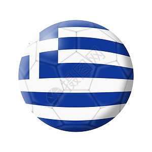 希腊足球足球3d 插图 白色与剪接路径隔绝背景图片
