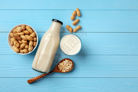 牛奶花生蛋白质有机的高清图片