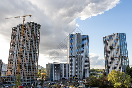 住宅公寓楼群的建筑建设工人房子勃起摩天大楼地面建筑学财产工作阳台城市背景图片