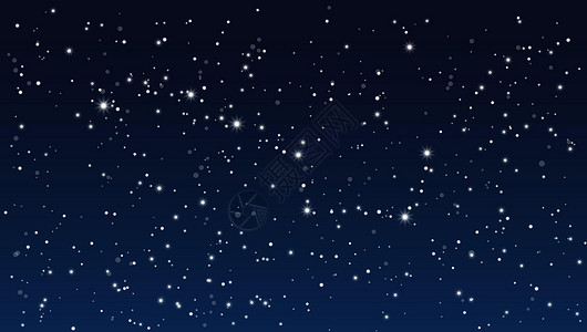 北斗星星空与大天顶星座抽象星夜空插画
